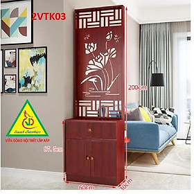 Tủ kệ trang trí kiêm vách ngăn phòng khách , nhà bếp 2VTK03 - Nội thất lắp ráp Viendong Adv