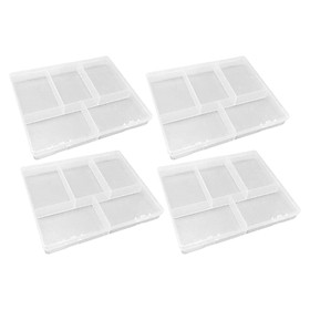 4 Pieces Small Plastic Storage Box 5 Grid for Tools Painting Accessories