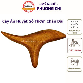 Dụng cụ bấm huyệt, cạo gió bằng gỗ thơm, cây ấn huyệt tam giác | Mỹ Nghệ Phương Chi