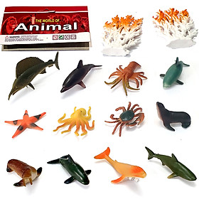 Đồ chơi 12 mô hình Cá Biển sống động Animal World 4-7 cm cho bé 3 tuổi