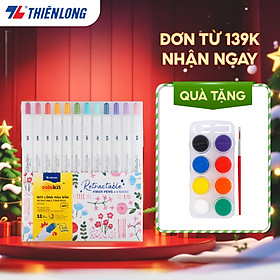 Bút lông 6/12 màu dạng bấm Retractable Fiber Pens Classic Thiên Long Colokit - 0.6mm