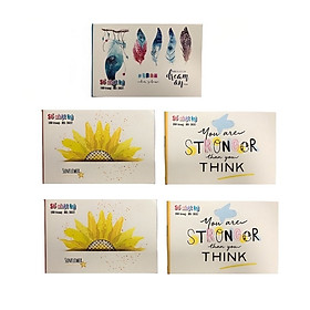 Set 5 sổ ghim 160 trang Hải Tiến 3637 I Sổ nhật ký kẻ caro nhỏ gọn ghi chấm công và danh bạ