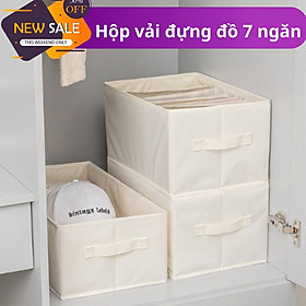 Hộp vải đựng quần áo chia ngăn, khay đựng đồ lót, tất vớ,có nắp gấp gọn tiện lợi