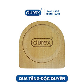 Lót ly gỗ khắc logo Durex