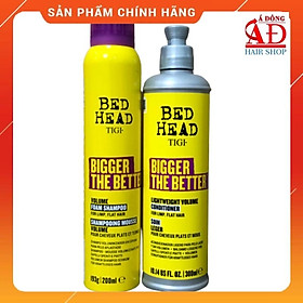 BỘ GỘI XẢ DẠNG BỌT TẠO PHỒNG TIGI BED HEAD BIGGER THE BETTER VOLUME FOAM SHAMPOO USA 200ML/300ML