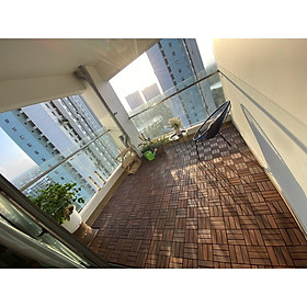 Mua THÙNG 10 TẤM SÀN GỖ TỰ NHIÊN 12 Nan VỈ NHỰA  LÓT BAN CÔNG  SÂN VƯỜN ĐA NĂNG