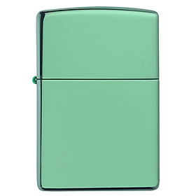 Bật lửa Zippo High Polish Green - Dòng Mạ Xanh Lá Cây Bóng Gương Chính Hãng Mỹ, Vỏ Đồng Thau Óng Ánh, Chống Gió Cao Cấp