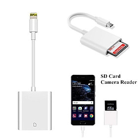 Đầu Đọc Thẻ OTG Type-C Sang SD/TF USB C 8pin Cho Điện Thoại Macbook