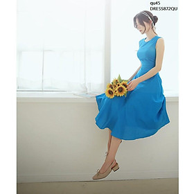 DRESS779 ĐẦM XANH VINTAGE THIẾT KẾ
