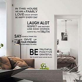 Mua Decal dán tường In this house 1 & nhiều mẫu khác chủ đề Gia Đình - Sticker cao cấp không bong tróc  dễ dán tại nhà