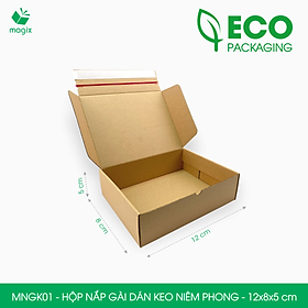 MNGK01 - 12x8x5 cm - COMBO 60 HỘP CARTON NẮP GÀI HÔNG CÓ KEO NIÊM PHONG - THÙNG HỘP CARTON ĐÓNG HÀNG