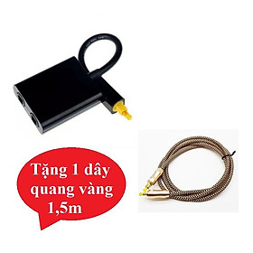 Mua (Tặng 1 Dây Quang Optical Vàng dài 1 5m Loại 1) Hub chia cổng quang âm thanh 1 ra 2