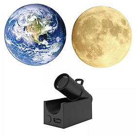 2xProjector Light USB Powered Decorative Earth/Moon Bedside Lamps for  and Moon Lens