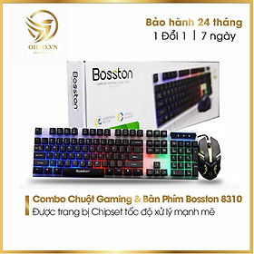 Combo Chuột Gaming Và Bàn Phím Giả Cơ Có Dây Bosston 8310 Đèn LED Cao Cấp Hàng Chính Hãng