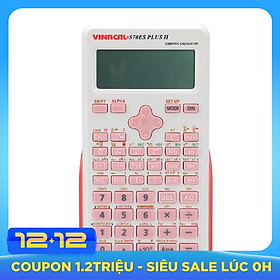 Máy Tính Học Sinh Vinacal 570ES Plus II - Hồng Trắng - Hàng Chính Hãng