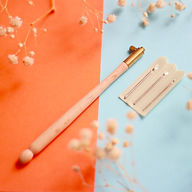 Kim Tambour Luneville Đính Hạt Cườm Hạt Kim Sa Chuôi Gỗ Kèm 3 Cỡ Kim