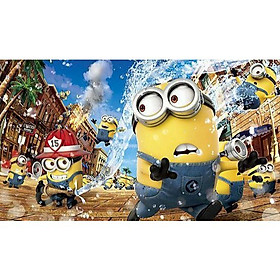 (HCM) Tranh dán tường 3d minion trang trí phòng bé tích hợp sẵn keo( có in theo kích thước yêu cầu)