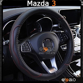 Bọc vô lăng volang xe Mazda 2 da PU cao cấp BVLDCD - OTOALO