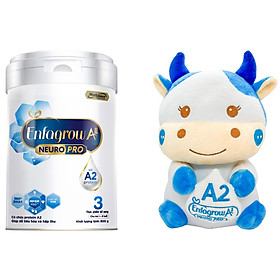Bộ 1 Lon Sữa Bột Enfagrow A2 Neuropro 3 Cho Trẻ Từ 1 – 6 Tuổi – 800g Tặng 1 Bò Sữa Bông Đáng Yêu