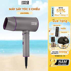 Máy sấy tóc Lebenlang LBH3088 2100W của Đức, kiểu gấp gọn, chống xơ rối tóc - hàng chính hãng - Tím