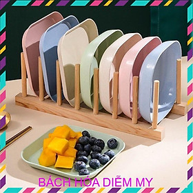 Set 8 Đĩa Nhựa Lúa Mạch đựng Hoa QUả, Trái Cây, Đồ Ăn An Toàn Và Tiện Lợi Nhiều Màu Sắc