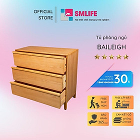 Mua Tủ phòng ngủ gỗ sồi 3 ngăn kéo hiện đại SMLIFE Baileigh | D91 x R45 x C100cm | gỗ Sồi