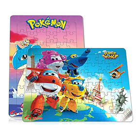 Bộ 2 tấm xếp hình A3, 48 mảnh ghép: Ninjago và Minion, hoặc đội bay siêu đẳng và pokemon. Đồ chơi trí tuệ cho bé từ 3 tuổi. Tia Sáng Việt Nam. Chứng nhận hợp quy chủng loại: Xếp hình số mảnh ghép lên đến 25 mảnh.