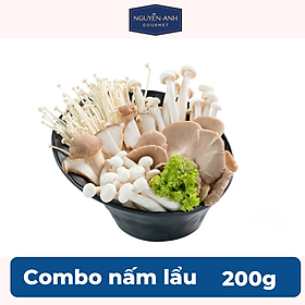 Combo nấm lẩu tươi 200g nông trại Nấm Xanh Chỉ giao HCM