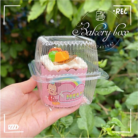 Mua 100 Hộp Vuông Nắp Gập H17 Đựng Bánh Bông Lan Trứng Muối - Rau Câu - Xôi - Cupcake