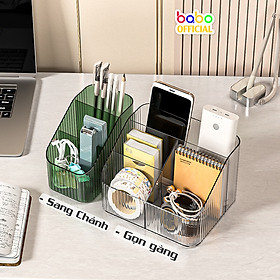 Mua Hộp đựng mỹ phẩm để bàn đựng đồ nhà trong suốt ngăn đựng điều khiển từ xa đựng bàn trang điểm (TB09)
