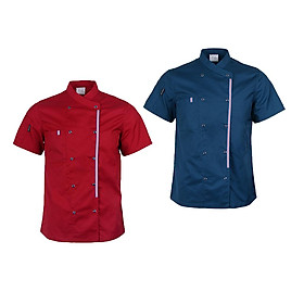 2 Pcs Mens Fashion Chef Coat Jacket Chef Vest Uniform with Front Pocket XXL
