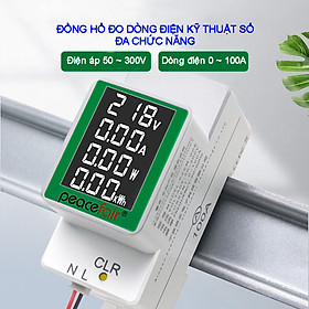 Mua Đồng hồ đo dòng điện Peacefair hiển thị 4 thông số  chức năng đo điện áp AC 300V/100A màn hình kỹ thuật số