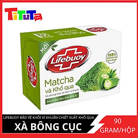 Xà Bông Cục Lifebuoy 90g Matcha & Khổ Qua Từ Thiên Nhiên Giúp Bảo Vệ Khỏi 99.9% Vi Khuẩn Gây Bệnh