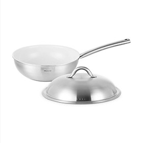 Mua Chảo sâu lòng Inox 304 đúc liền 3 lớp Easy Prism phủ chống dính Ceramic Oganic size 24cm/28cm kèm vung