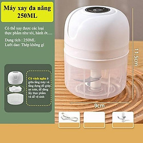 Mua Máy Xay Mini Tỏi Ớt Cầm Tay 250ml Sử Dụng Cổng Sạc USB Siêu Tiện Lợi Tích Điện