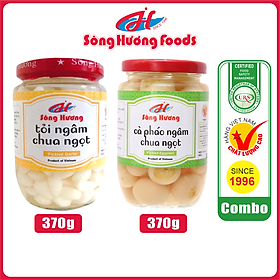 Combo 1 Hũ Cà Pháo Ngâm Chua Ngọt 370g + 1 Hũ Tỏi Ngâm Chua Ngọt 370g Sông Hương Foods 