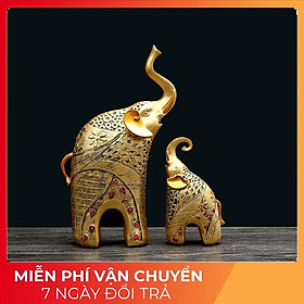 Mua Tượng decor đôi voi mẹ con