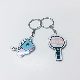 Móc khóa BTS Mang mica combo 2 móc
