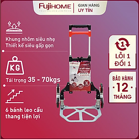 Xe kéo hàng leo cầu thang 6 bánh Nhật Bản Fujihome 70kg, xe đẩy chở đồ leo cầu thang gấp gọn đa năng stair trolley