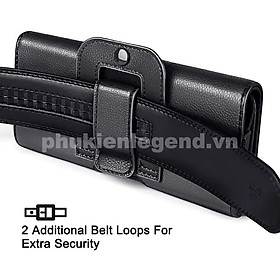 Case bao da đeo nịt da thật cho iPhone 11 12 13 14 Pro Max / 14 Plus / Note 20 / S22 / S23 ultra và các dòng máy từ 6.7 inch trở xuống hiệu HOTCASE Nuoku Elegant and Royal phiên bản đeo thắt lưng (có ngăn đựng thẻ, nắp gập hít nam châm) - Hàng nhập khẩu