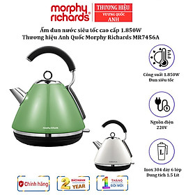 Ấm đun nước siêu tốc cao cấp nhãn hiệu Morphy Richards MR7456A đun sôi nước cực nhanh - Dung tích: 1,5 lít - HÀNG NHẬP KHẨU