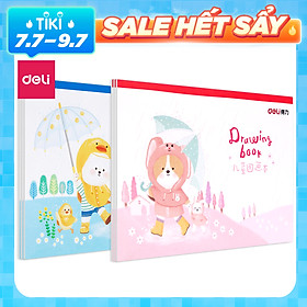Vở Vẽ Học Sinh A4 Deli 20 Trang - Màu Hồng/Xanh - 1 Quyển - 73382