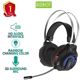 Mua Tai Nghe Chụp Tai GAMING ROBOT RH-G20 - Âm Thanh 3D Chống Ồn - Microphone 360 Độ Đèn LED 7 Màu - Hàng Chính Hãng