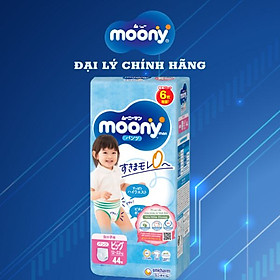 CỘNG 6 MIẾNG Tã quần Moony cao cấp XL386 Girl - Nhập khẩu từ Nhật Bản