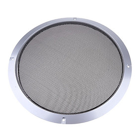 10inch Car Audio Speaker Cover Decorative Circle Metal Mesh Grille Silver
