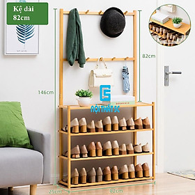 Mua Kệ Giày Dép Kết Hợp Kệ Quần Áo  Túi Xách  Để Đồ Bằng Gỗ Tre Lắp Ráp Dễ Dàng