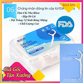 Mua Hộp 50 cây tăm nha khoa nhỏ gọn mang đi  Tiệt Trùng Vệ Sinh Răng Miệng Chất Lượng Cao  àm sạch cặn bẩn ở các kẽ răng to