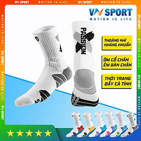 Tất Thể Thao Cổ Cao V-Pro - VNS025, Tất Bóng Rổ, Tất Cầu Lông, Tất Chạy Bộ...Thoáng Khí, Tạo Cảm Giác Thỏa Mái Khi Sử Dụng