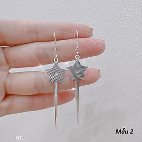 Bông tai nữ bạc Ý tua dài MS175