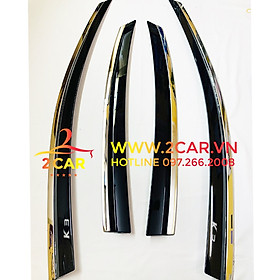 VÈ CHE MƯA XE KIA K3 2021-2022-2023 nhựa đen viền chỉ INOX cao cấp